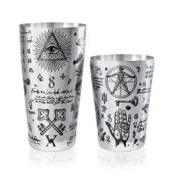 Discount Tin-in-Tin Cocktail Shaker - Kenko Tattoo | Alchemy verziert Cocktailshaker