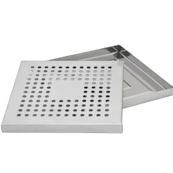 Tropfblech quadratisch - Edelstahl | 15 cm - Silber Gläsermatten|Barmatten
