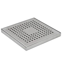 Tropfblech quadratisch - Edelstahl | 15 cm - Silber Gläsermatten|Barmatten