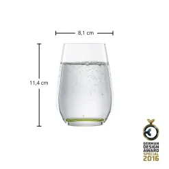 Hot Wassergläser | Vina Touch - | Grün - 390 ml (6 Stk) Farbige Wassergläser
