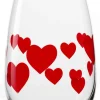 Online Wassergläser L'amour - rote Herzen | | 6 Stk Farbige Wassergläser