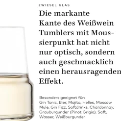 Outlet Weißwein Tumbler | Up - | 380 ml (6 Stk) Klare Wassergläser|Spezielle Weingläser