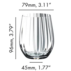 Whisky Glas Optisch O | Tumbler Collection - Riedel | 340 ml (2 Stk) Klare Wassergläser|Tumbler / Old Fashioned Gläser