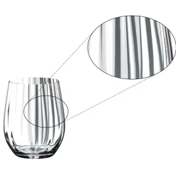 Whisky Glas Optisch O | Tumbler Collection - Riedel | 340 ml (2 Stk) Klare Wassergläser|Tumbler / Old Fashioned Gläser
