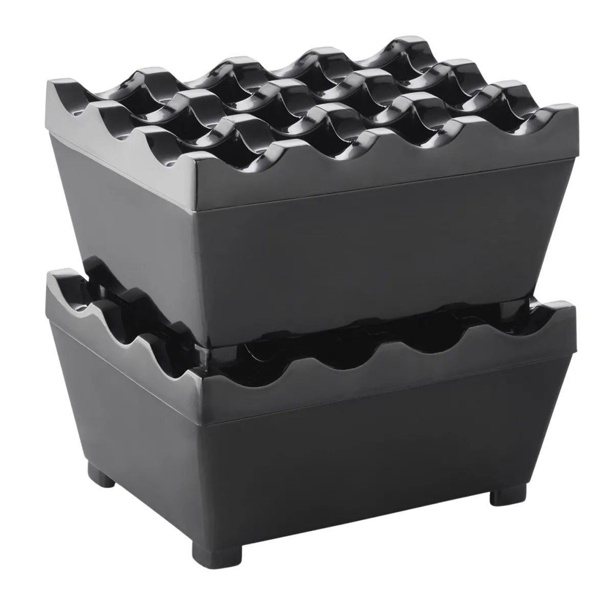 Online Windaschenbecher schwer | stapelbar - schwarz - 9,5 cm Aschenbecher
